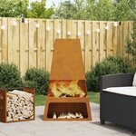 vidaXL Braise Marron 60 x 35 x 100 cm Acier résistant aux intempéries
