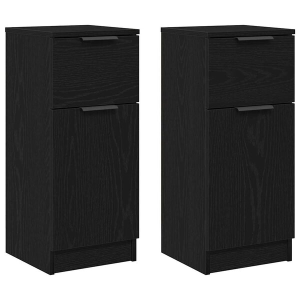 vidaXL Buffet 2 Pièces Chêne noir 30 x 30 x 70 cm Bois d'ingénierie