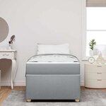 vidaXL Cadre de lit avec matelas Gris clair 90 x 190 cm tissu