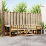 vidaXL Ensemble de canapés d'extérieur 8 Pièces Naturel et Beige