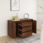 vidaXL Buffet avec 3tiroirs chêne marron 120x41x75cm bois d'ingénierie