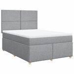 vidaXL Sommier à lattes de lit avec matelas Gris clair 160x200cm Tissu