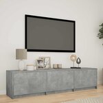 vidaXL Meuble TV avec LED 165x34x40 cm Gris Béton Bois d’ingénierie