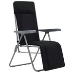 vidaXL Chaises pliables de jardin avec coussins lot de 2 Noir
