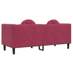 vidaXL Canapé avec coussins 2 places rouge bordeaux velours