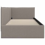 vidaXL Cadre de lit d'angle avec tête de lit Taupe 80 x 200 cm tissu