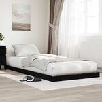 vidaXL Cadre de lit surélevé Chêne noir 86 5 x 200 cm