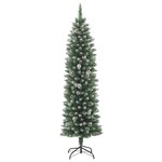 vidaXL Sapin de Noël artificiel mince avec support 120 cm PVC