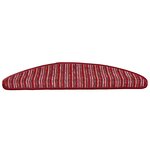 vidaXL Tapis d'escalier auto-adhésifs 15 Pièces Rouge 56 x 17 x 3 cm