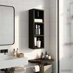 vidaXL Armoire murale de salle de bain Chêne Noir 20 x 16 x 62 5 cm