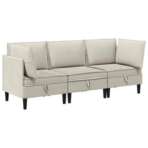 vidaXL Ensemble de meubles pour le salon 3 pc Avoine Tissu