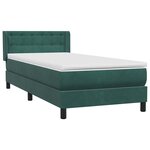 vidaXL Sommier à lattes de lit et matelas vert foncé 100x210cm velours