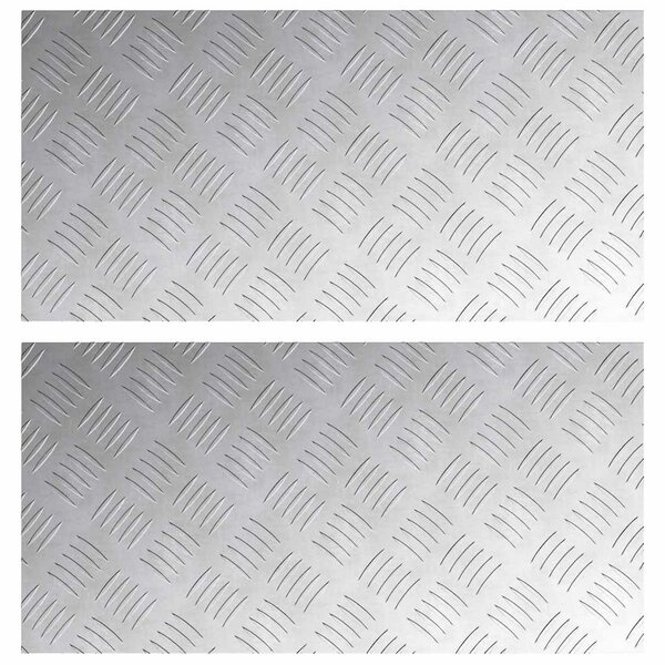 vidaXL Plaques à damier 2 Pièces Argent 60 x 30 cm Aluminium