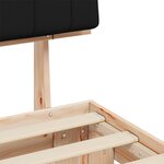 vidaXL Cadre de lit avec tête de lit rembourrée Noir 90 x 200 cm