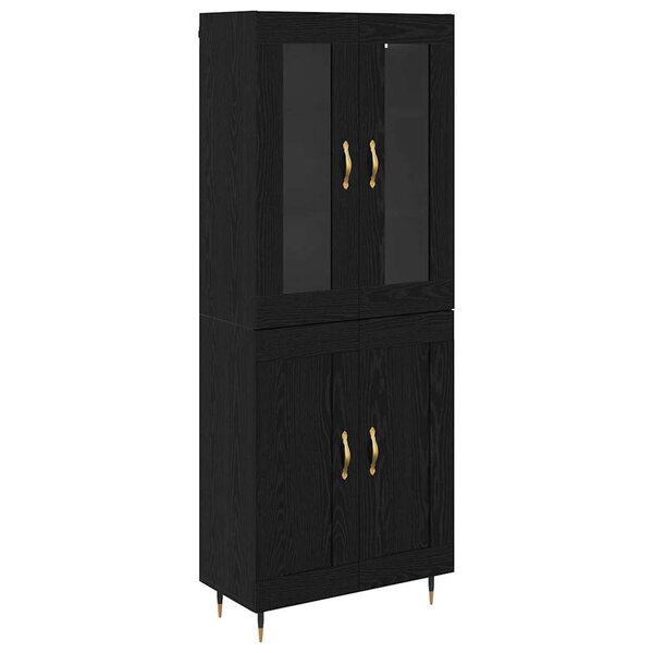 vidaXL Haut Armoire 2 Pièces Chêne noir Bois d'ingénierie