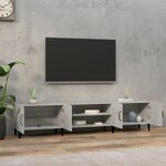 vidaXL Meuble TV gris béton 180x31 5x40 cm bois d'ingénierie