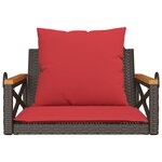 vidaXL Balancelle avec coussins marron 63x62x40 cm résine tressée