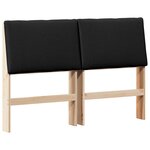 vidaXL Tête de lit capitonnée Noir 150 cm Pin massif