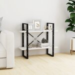 vidaXL Bibliothèque à 2 niveaux Blanc 80x30x70 cm Bois de pin massif