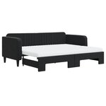 vidaXL Lit de jour avec gigogne et matelas noir 90x200 cm velours