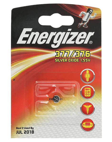 Energizer pile bouton 1,5V 377/376 (lot de 2)