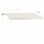 vidaXL Auvent manuel rétractable sur pied 400x350 cm Crème