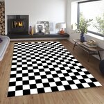 Tapis d'intérieur DAMIER 160 x 230 cm - Noir