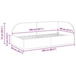 vidaXL Cadre de lit d'angle avec tête de lit Bleu 80 x 200 cm Velours
