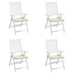 vidaXL Coussins de chaise de jardin lot de 4 crème 40x40x4 cm