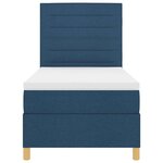 vidaXL Lit à ressort LED avec matelas Bleu 90 x 190 cm tissu