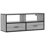 vidaXL Meuble TV sonoma gris 100x31x39 5 cm bois d'ingénierie et métal