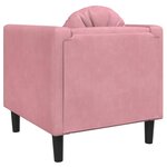 vidaXL Fauteuil avec coussin rose velours