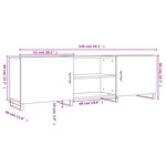 vidaXL Meuble TV noir 150x30x50 cm bois d'ingénierie