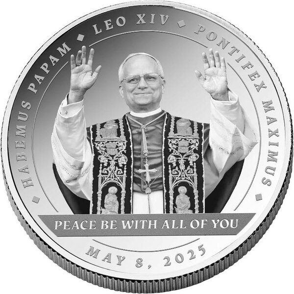 Pièce de monnaie en Argent 2 Dollars g 31.1 (1 oz) Millésime 2025 POPE LEO XIV