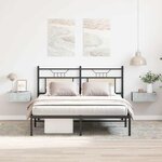 vidaXL Tables de chevet flottantes 2 Pièces Gris béton Bois d'ingénierie