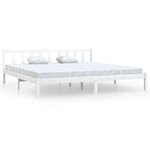 vidaXL Cadre de lit sans matelas blanc bois massif