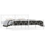 vidaXL Cadre de lit métal avec tête de lit/pied de lit blanc 200x200cm