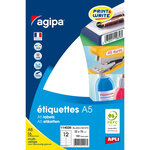 Etiquettes blanches 16 feuilles A5 48 5 x 38 mm 192 pièces