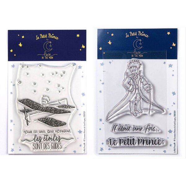 4 Tampons transparents Le Petit Prince Avion et messages