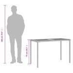 vidaXL Table de jardin avec dessus en bois d'acacia beige 115x54x74 cm