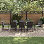 vidaXL Ensemble de salle à manger pour jardin 9 Pièces Noir Acier