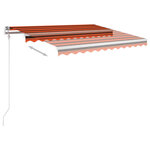 vidaXL Auvent manuel rétractable avec poteaux 3 5x2 5 m Orange marron