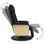 vidaXL Fauteuil inclinable de massage avec repose-pieds noir tissu