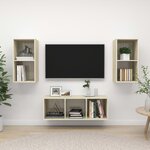vidaXL Ensemble de meubles TV 3 Pièces Chêne sonoma Bois d'ingénierie