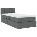 vidaXL Lit avec rangement et matelas Gris foncé 90 x 200 cm