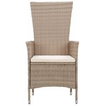 Vidaxl chaises d'extérieur 2 pièces avec coussins résine tressée beige