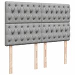 vidaXL Sommier à lattes de lit avec matelas Gris clair 140x190cm Tissu
