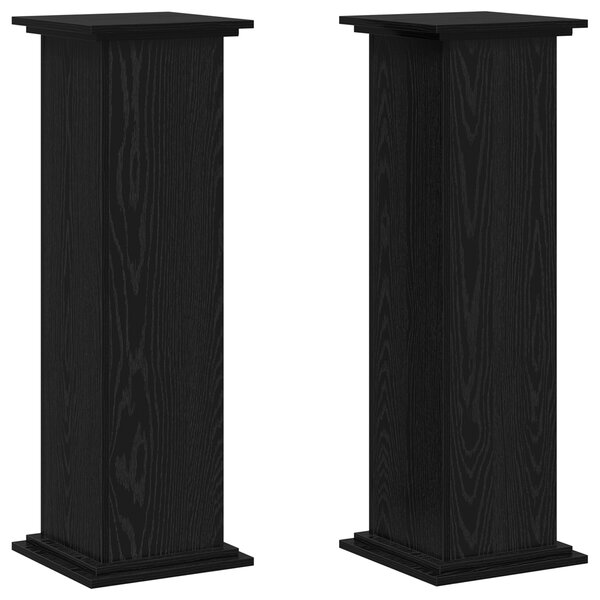 vidaXL Support de plante en chêne noir  33 x 33 x 100 cm  en bois reconstitué.