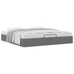 VidaXL Cadre de lit ottoman sans matelas gris foncé 200x200 cm tissu