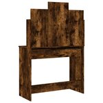vidaXL Coiffeuse avec miroir chêne fumé 96x39x142 cm
